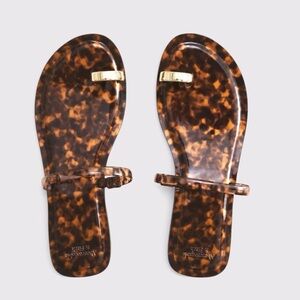 Abercrombie & Fitch Tortoiseshell Sandals with Gold Accents NEW 7.5